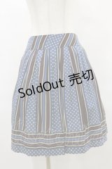 Jane Marple / ドットストライプのスカート  ブルー H-25-07-10-034-JM-SK-KB-ZH