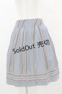Jane Marple / ドットストライプのスカート  ブルー H-25-07-10-034-JM-SK-KB-ZH