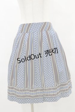画像1: Jane Marple / ドットストライプのスカート  ブルー H-25-07-10-034-JM-SK-KB-ZH