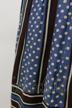 画像3: Jane Marple / ドットストライプのスカート  ブルー H-25-07-10-034-JM-SK-KB-ZH