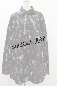 Jamie エーエヌケー / ハートカトラリープリントBIGシャツ M ブラック H-25-07-11-040-LO-BL-NS-ZH