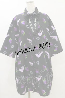 画像1: Jamie エーエヌケー / 毒イチゴピストルBigシャツ M ブラック H-25-07-11-042-LO-BL-NS-ZH