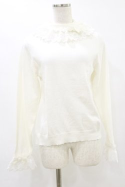 画像1: axes femme kawaii / レーシーフリルニットプル M オフ H-25-07-11-043-AX-TO-NS-ZH