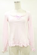 Angelic Pretty / バックリボンロゴプリントカットソー Free ピンク H-25-07-11-045-AP-TO-NS-ZH