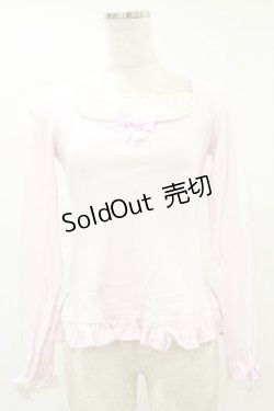 画像1: Angelic Pretty / バックリボンロゴプリントカットソー Free ピンク H-25-07-11-045-AP-TO-NS-ZH