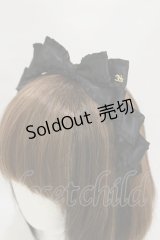 Innocent World / フリルサテンリボンカチューシャ  ブラック H-25-07-11-008-IW-AC-NS-ZH