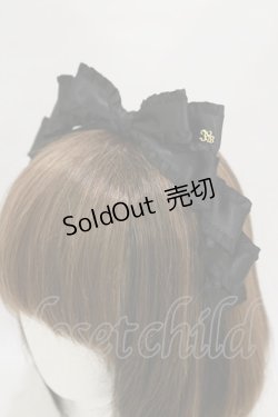 画像1: Innocent World / フリルサテンリボンカチューシャ  ブラック H-25-07-11-008-IW-AC-NS-ZH