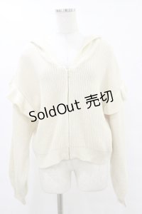 Fi.n.t / ショルダーフリルジップニットパーカー Free OFF WHITE H-25-07-11-046-CA-TO-NS-ZH