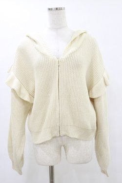 画像1: Fi.n.t / ショルダーフリルジップニットパーカー Free OFF WHITE H-25-07-11-046-CA-TO-NS-ZH