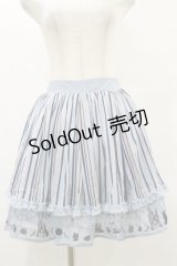 axes femme / チュール重ねシルエット柄スカート M サックス H-25-07-11-048-AX-SK-NS-ZH