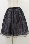 axes femme POETIQUE / チュール重ねねこ柄スカート M グレー H-25-07-11-049-AX-SK-YZ-ZH