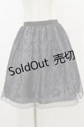 axes femme POETIQUE / チュール重ねねこ柄スカート M グレー H-25-07-11-049-AX-SK-YZ-ZH