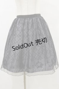 axes femme POETIQUE / チュール重ねねこ柄スカート M グレー H-25-07-11-049-AX-SK-YZ-ZH