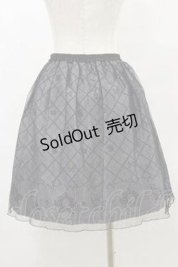 画像2: axes femme POETIQUE / チュール重ねねこ柄スカート M グレー H-25-07-11-049-AX-SK-YZ-ZH