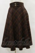 an another angelus / ダブルベルトビッグチェックフレアースカート Free BROWN H-25-07-11-053-CA-SK-NS-ZH