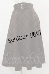 an another angelus / ダブルベルトビッグチェックフレアースカート Free BROWN H-25-07-11-053-CA-SK-NS-ZH