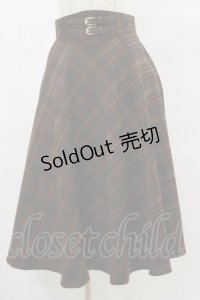 an another angelus / ダブルベルトビッグチェックフレアースカート Free BROWN H-25-07-11-053-CA-SK-NS-ZH