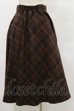 画像2: an another angelus / ダブルベルトビッグチェックフレアースカート Free BROWN H-25-07-11-053-CA-SK-NS-ZH
