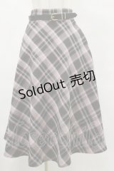 an another angelus / ベルト付きチェックフレアースカート Free BROWN×PK H-25-07-11-054-CA-SK-NS-ZH