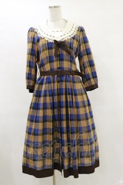 画像1: Innocent World / パトリシアワンピース M ブラウン×ベージュ H-25-07-11-056-IW-OP-NS-ZH