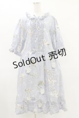 PINK HOUSE / SWAN LAKEプリントミディワンピース Free サックス H-25-07-11-060-LO-OP-NS-ZH