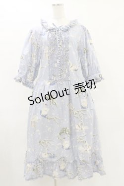 画像1: PINK HOUSE / SWAN LAKEプリントミディワンピース Free サックス H-25-07-11-060-LO-OP-NS-ZH