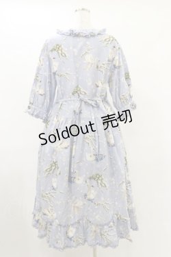 画像2: PINK HOUSE / SWAN LAKEプリントミディワンピース Free サックス H-25-07-11-060-LO-OP-NS-ZH