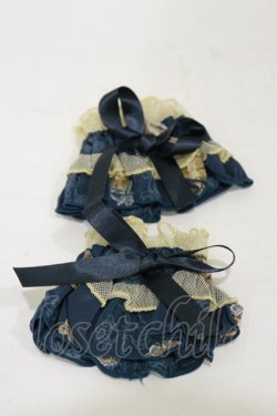 画像1: metamorphose / vintage cameoフリルカフス  アンティークブルー H-25-07-11-012-ME-ZA-YZ-ZH