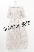 axes femme kawaii / RosyBear柄ワンピース M 生成り H-25-07-11-064-AX-OP-NS-ZH