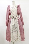 axes femme / 花柄切替ワンピース M ピンク H-25-07-11-065-AX-OP-NS-ZH