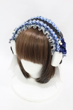 画像1: Atelier Beatrice / ヘッドドレスカチューシャ  ネイビー H-25-07-11-1001-GO-AC-KB-ZH