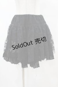 ALGONQUINS / レースレイヤードプリントスカート  黒 H-25-07-11-1031-AL-SK-KB-ZH