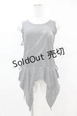 PEACE NOW / サイドレースアップタンク  グレー H-25-07-11-1033-PU-TO-KB-ZH