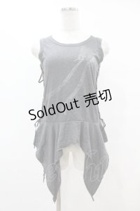 PEACE NOW / サイドレースアップタンク  グレー H-25-07-11-1033-PU-TO-KB-ZH