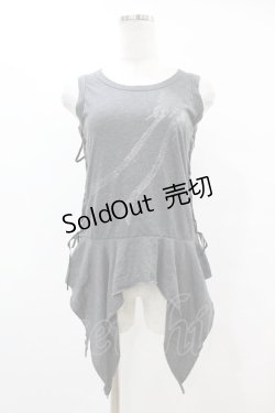 画像1: PEACE NOW / サイドレースアップタンク  グレー H-25-07-11-1033-PU-TO-KB-ZH