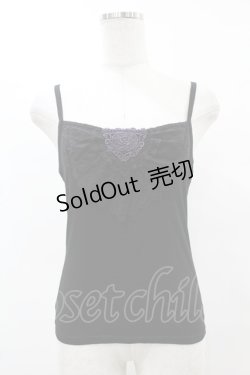 画像1: BPN / ローズレースキャミソール  黒×紫 H-25-07-11-1036-GO-TO-KB-ZH