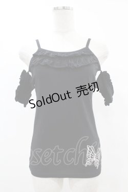 画像1: PEACE NOW / スリーブ付キャミソール  黒 H-25-07-11-1039-PU-TO-KB-ZH