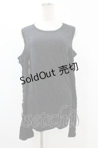 BPN FOR MEN / レースアップスリーブトップス  黒 H-25-07-11-1040-GO-TO-KB-ZH