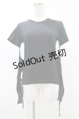 BPN / アーム付カットソー  黒 H-25-07-11-1042-GO-TO-KB-ZH
