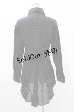 画像2: BPN / 切替ロングシャツ  黒 H-25-07-11-1043-GO-BL-KB-ZH