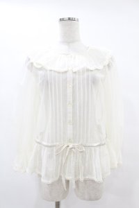 Melody BasKet / 朝霧を纏うブラウス  アイボリー H-25-07-11-1045-LO-BL-KB-ZH
