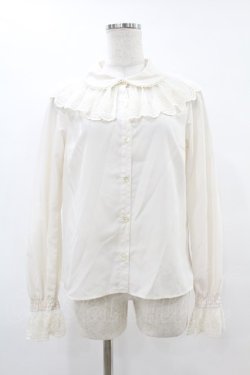 画像1: Melody BasKet / Melodyレース長袖ブラウス M アイボリー H-25-07-11-1046-LO-BL-KB-ZH