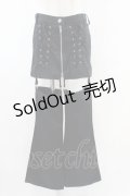 PEACE NOW / レッグカバー付レースアップパンツ  黒 H-25-07-11-1013-PU-PA-KB-ZH