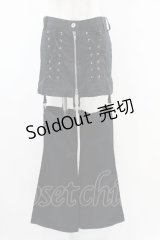 PEACE NOW / レッグカバー付レースアップパンツ  黒 H-25-07-11-1013-PU-PA-KB-ZH