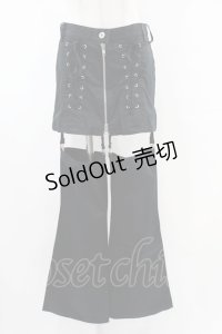 PEACE NOW / レッグカバー付レースアップパンツ  黒 H-25-07-11-1013-PU-PA-KB-ZH