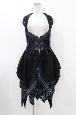 画像1: OZZ ANGELO / 薔薇刺繍ホルターベスト  紺 H-25-07-11-1014-OO-TO-KB-ZH