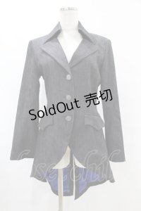 Moi-meme-Moitie / 燕尾ロングジャケット 2 グレー H-25-07-11-1016-MO-JA-KB-ZH