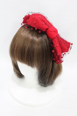 画像1: Melody BasKet / Dollyリボンカチューシャ  レッド H-25-07-11-1003-LO-AC-KB-ZH