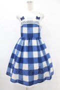 Melody BasKet / Melody Block Checkジャンパースカート M ブルー H-25-07-11-1024-LO-OP-KB-ZH