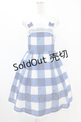 Melody BasKet / Melody Block Checkジャンパースカート M ブルー H-25-07-11-1024-LO-OP-KB-ZH